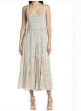 ASTR The Label Midsummer Floral smocked Tiered Maxi midi Dress Size M New