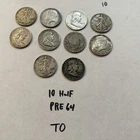 1964 Kennedy, Barbers, Walking Liberty’s Half Dollar Lot of 10 Coins Silver (TO)