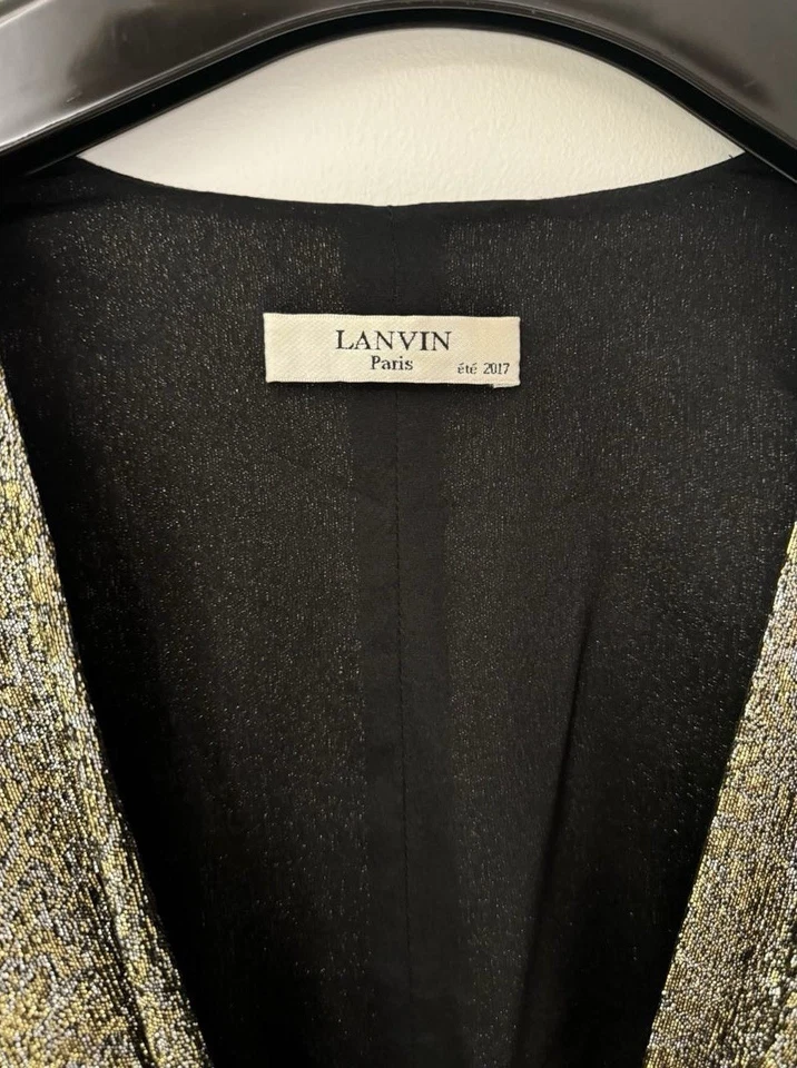 LANVIN Paris Women Gold Satin Dress - Size UK10 - EU38 - Excellent Condition - Image 2 of 4