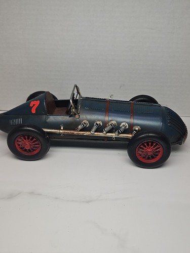 Blue Vintage Style Model Car Figurine