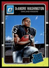 2016 Donruss Optic Red and Yellow DeAndre Washington Rookie Oakland Raiders #163