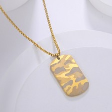 Herren Edelstahl Halskette Anhänger Dog Tag Armee Hundemarke Erkennungsmarke