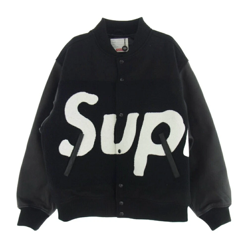 Veste universitaire Supreme 24SS grand logo chenille noir grand logo chenille