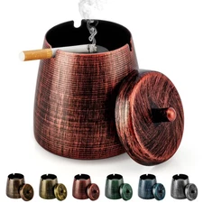 Yiiwinwy Ashtray for Cigarettes Outdoor, Outdoor Ashtray with Lid for Cigaret...
