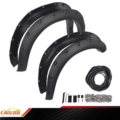 4x Fender Flares Pocket-Rivet Style Black Fit For 2019-2022 Ram 2500 3500