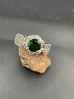 Sterling Silver 925 Green Chrome Diopside Ring Size 8 — photo 2