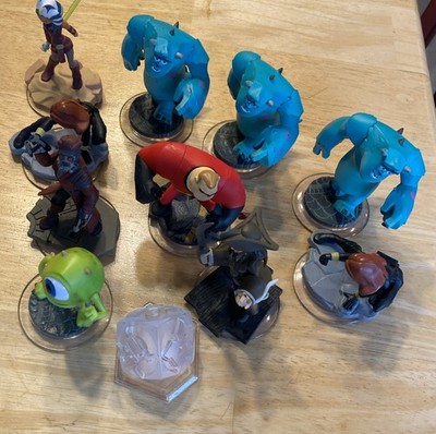 Lot Of 11 Disney Infinity Sulley Mike Crystal Jack Sparrow Black Widow Star Lord