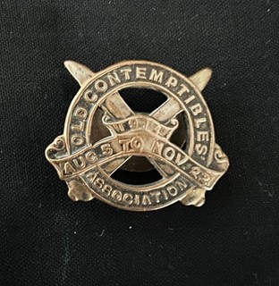 British Army WWI Old Contemptibles Association Brass Lapel Badge No. 6747B