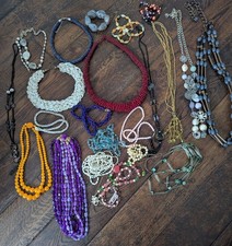 Huge Bundle Of Costume Jewelry Beaded Necklaces Handmade Vintage