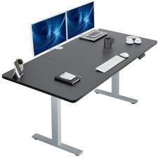 VIVO Electric 71” x 36” Stand Up Desk, Black Table Top, Gray Frame