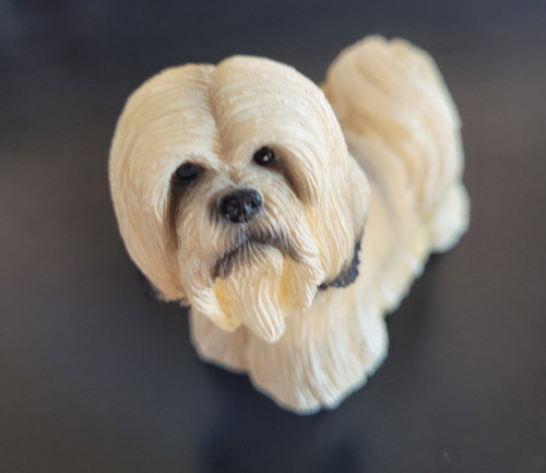 2002 Vintage  Lhasa Apso 3" Dog Figurine by Living Stone Inc. 