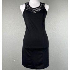 Bozzolo Little Black Dress Women Size S Mini Bodycon Lace Sweetheart Sleeveless