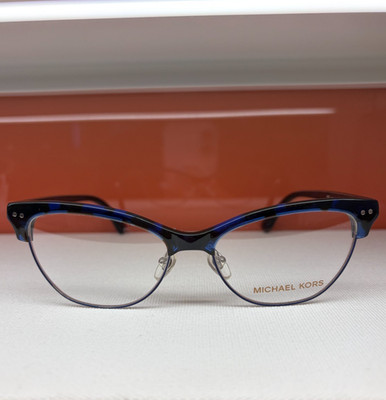 New Michael Kors MK367 426 Womens Blue Metal Eyeglass Fames With Case