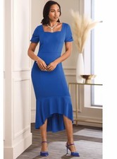 Size 20W PLUS Blue Ashro Gladys Little Blue Wedding Church Dress Dinner Date