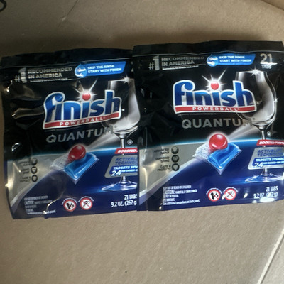 Finish Powerball Quantum Dishwasher Detergent Tablets Fresh Scent 21 Tabs 9.2oz 