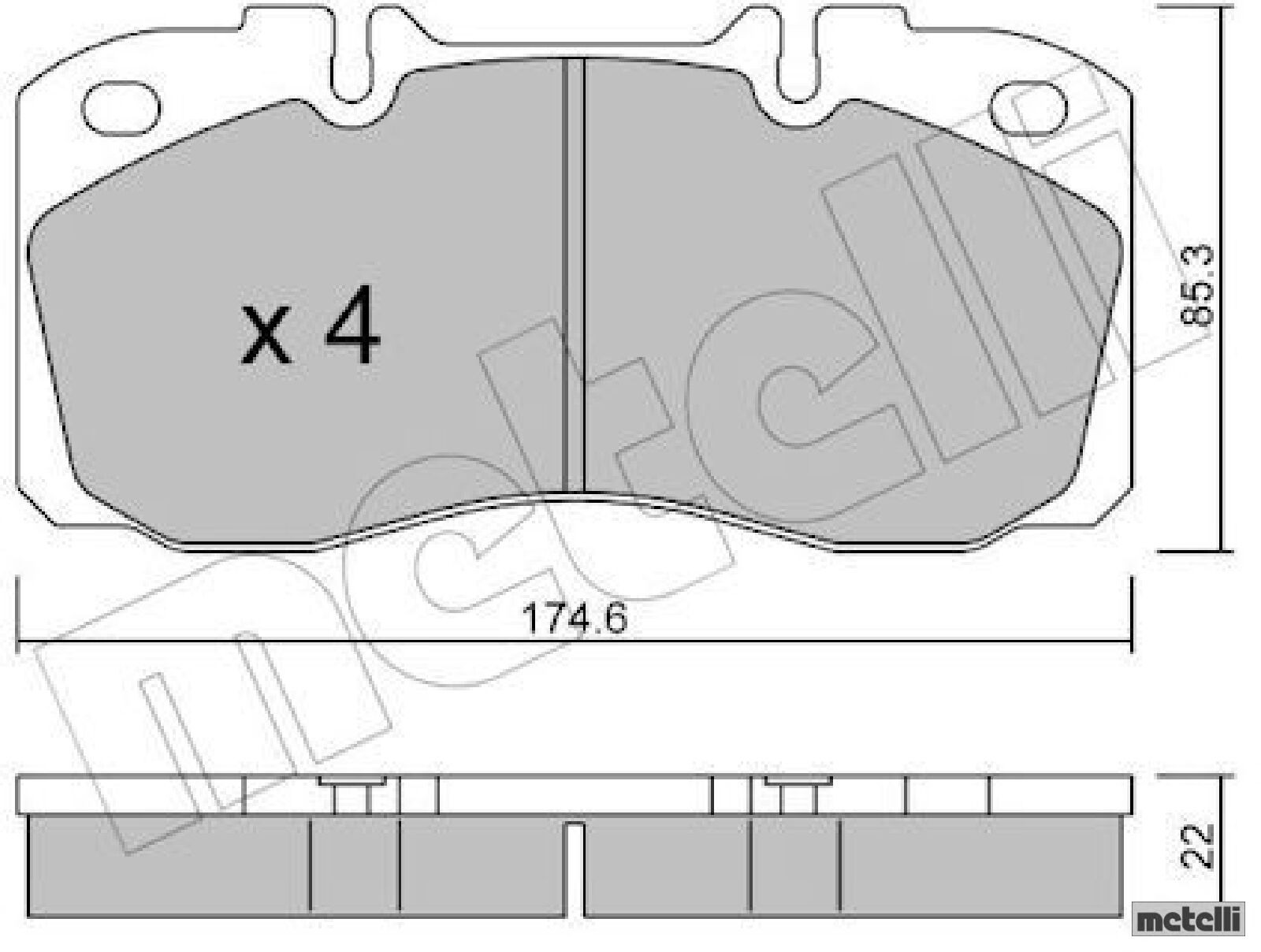 metelli 22-0268-0 Bremsbelagsatz für Scheibenbremse Bremsbelagsatz für Iveco