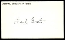 Frank Crosetti Yankees Baseball Signed Index Card Auto *CA733