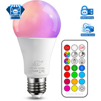 Led Rgbw Lampe 10W E27 Dimmbare Farbige Leuchtmittel Mit Fernbedienung 12 Farben