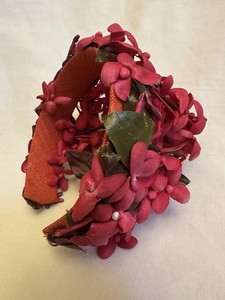 Vintage Floral Fascinator Headband Fabric-Wrapped Millinery Headpiece