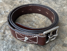 VTG USA Made Land's End Genuine Leather Belt Brown 36 Horse Equestrian