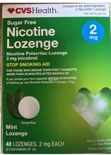 CVS Health Sugar Free Nicotine Lozenges 2mg Mint Flavor Exp 11/25