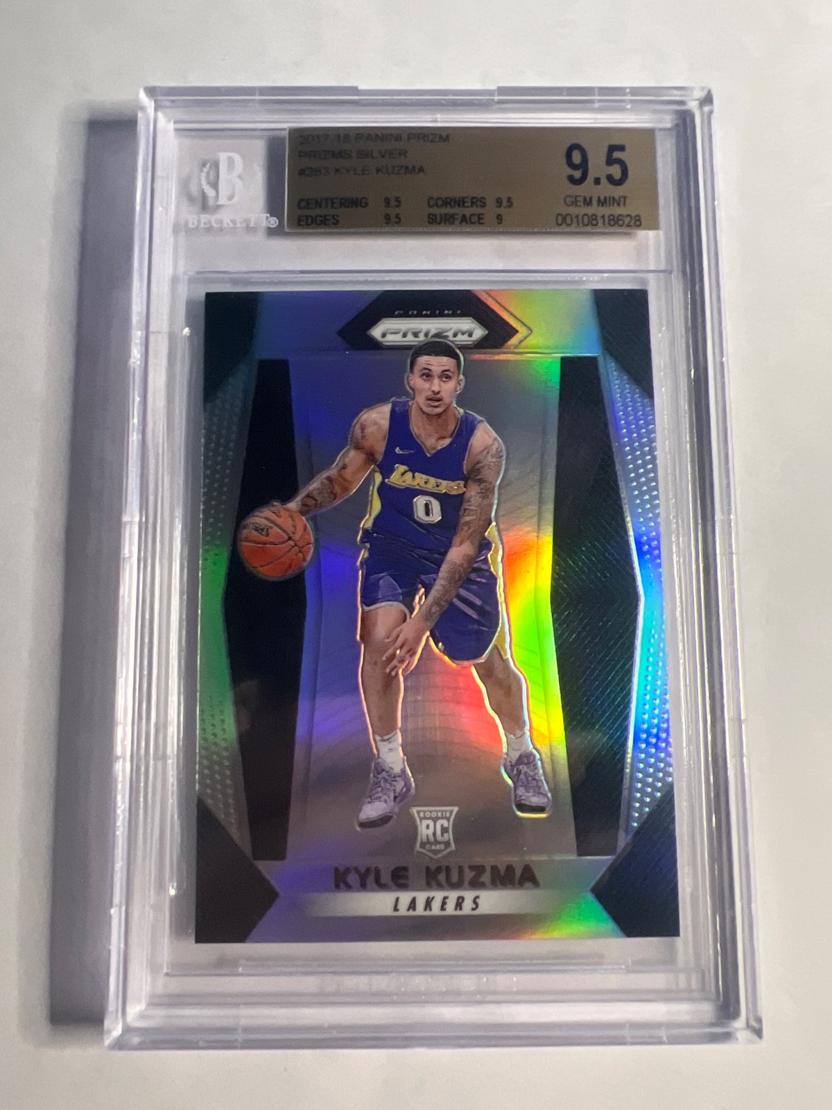 2017-18 Kyle Kuzma Panini Rookie Silver Prizm Refractor #283 BGS 9.5 GEM MT