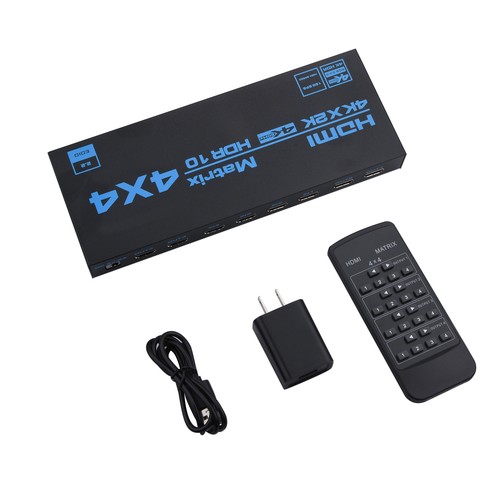 HDMI Matrix Switch 4x4, 4 In 4 Out 4K with EDID Extractor IR Remote Control D - Picture 11 of 13