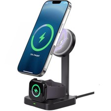 2 in 1 Wireless Charger for iPhone Watch, 15W Fast Charging for Phone 5W fo...