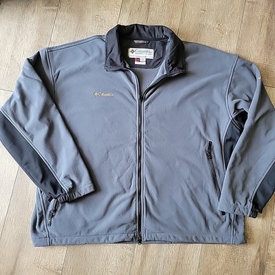 Columbia 3XL Titanium Full Zip Fleece Jacket Gray Black Performance Outdoor Mens
