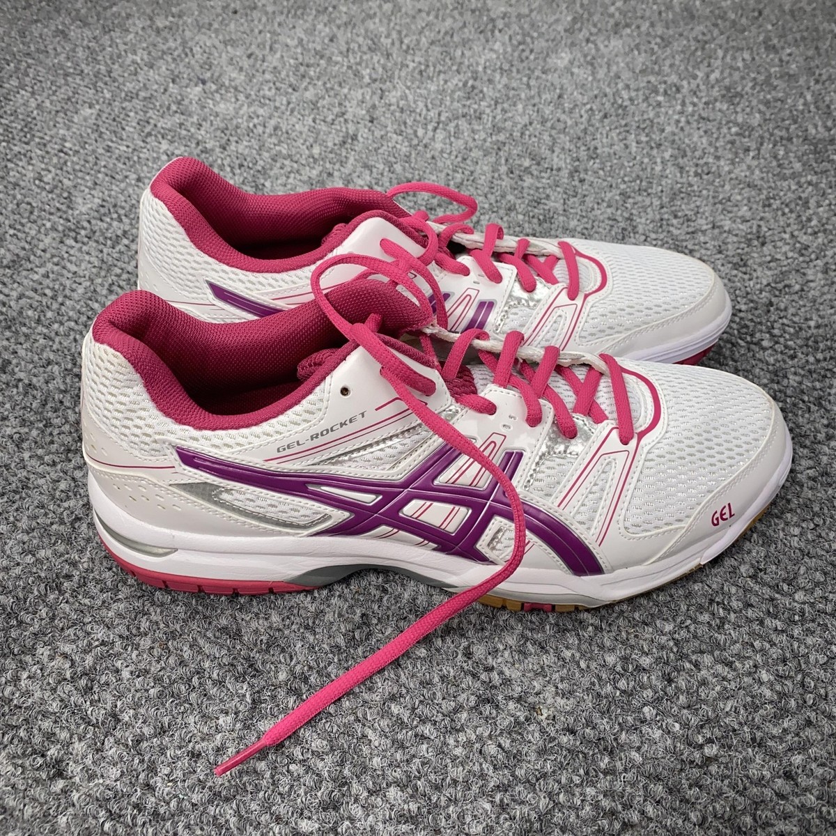 ASICS Gel-Rocket 10 ホワイト/ピンク 27cm Asics Gel-Rocket Shoes Womens Size 10 Indoor Court Volleyball