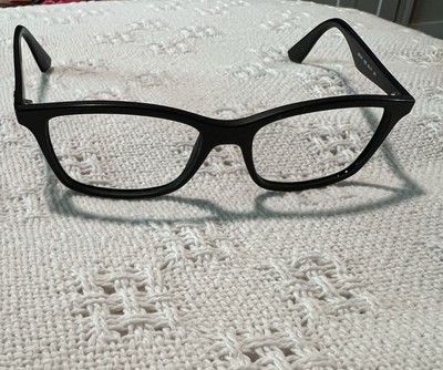 RAY-BAN Matte Black Rectangular Eyeglasses Frames only, Case, Cloth Cleaner, Box
