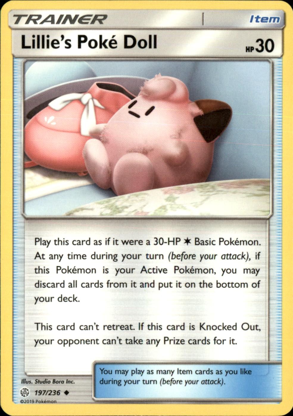 Lillie's Poke Doll 197/236 Uncommon Cosmic Eclipse Pokemon NM