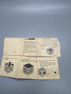 1980 Manual  Rubiks Cube Paper