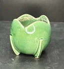 1930S Antique Nelson McCoy Green Tulip Planter Vase Art Deco Pottery