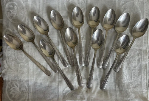 Lot Sterling Silver Gorham Camellia Tea Spoons 346 grams 6 inch x 13