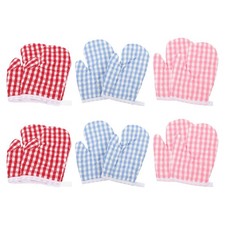 6 Pairs Toddler Oven Mitts Insulated Non Slip Heat Resistant Gloves Multi Color