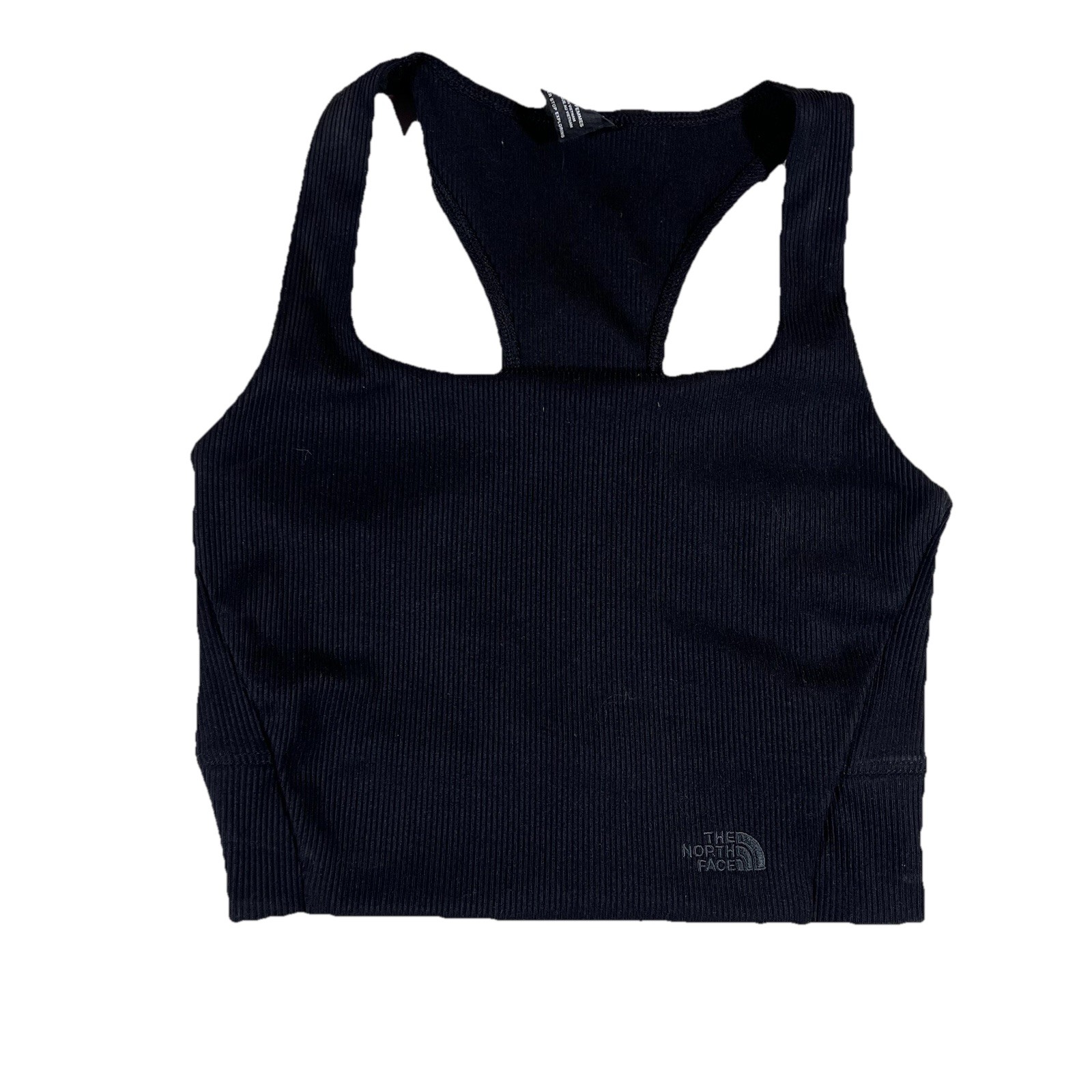 The North Face Ruby Hill Rib Knit Black Cropped Tank Top Shirt Women's Medium