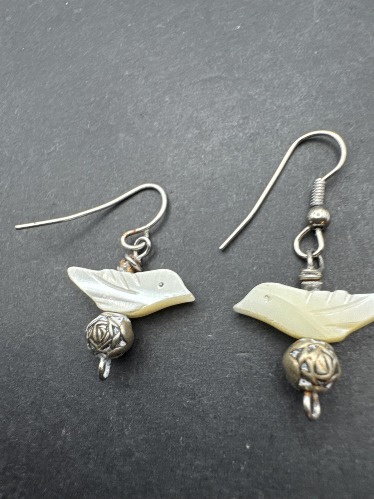 Native Inspired Dangle Drop MOP Bird 1” Earrings … - image 5
