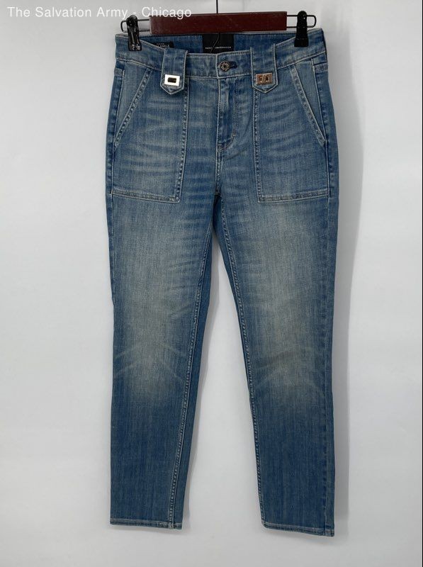 White House Black Market Womens Blue High-Rise Denim Skinny Jeans Size 0