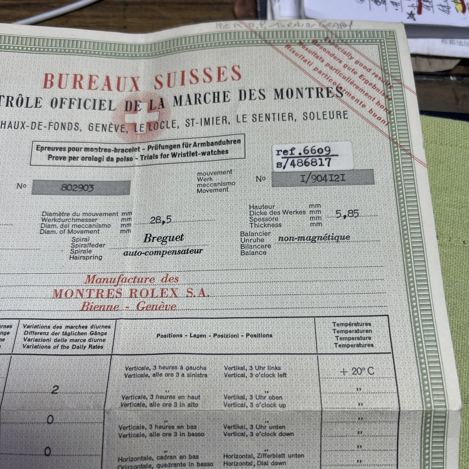 GENUINE Rolex Vintage watch Guarantee Warranty 1960 Certificate - image 3 of 4