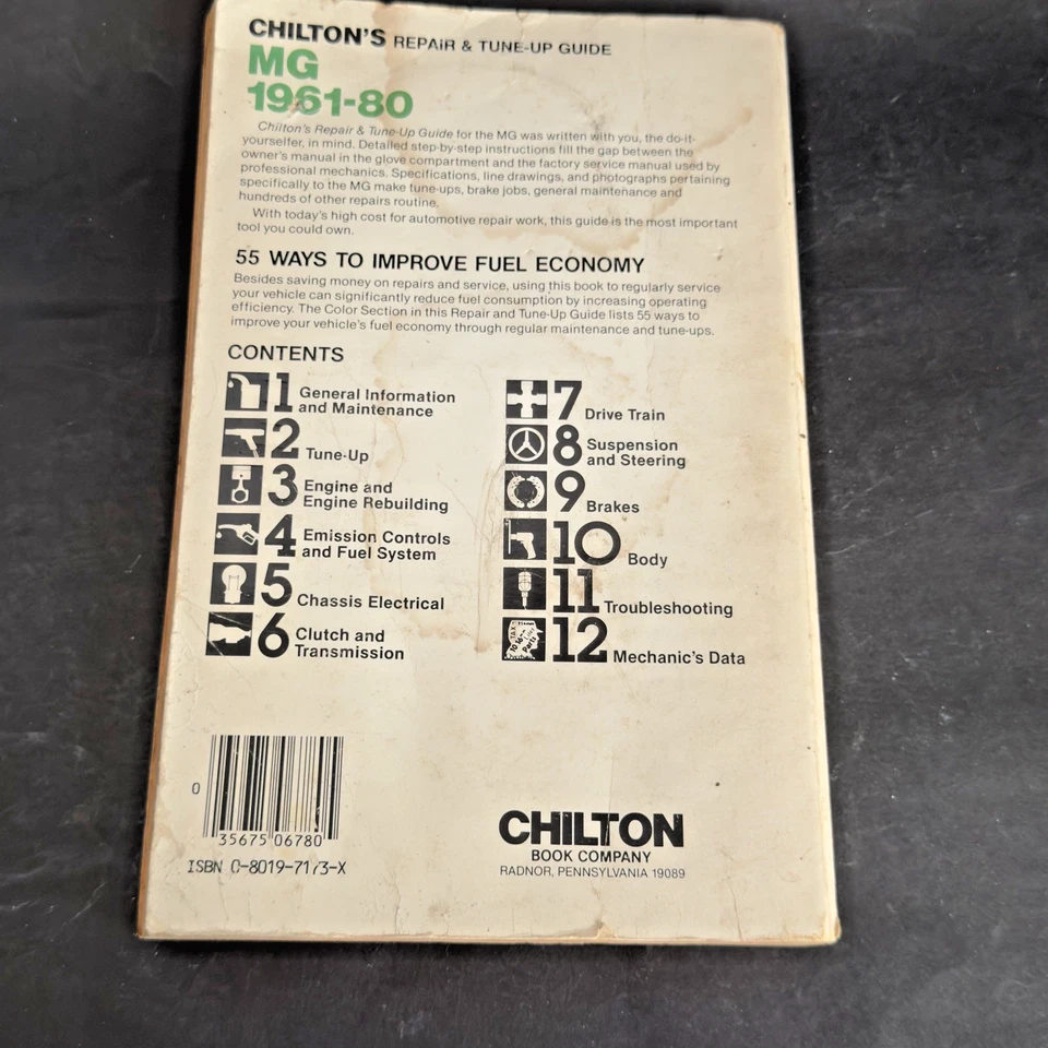 Guía de servicio Rapair manual Chilton’s guía de reparación y puesta a punto MG 1961 - 1980 Foto 2 de 4
