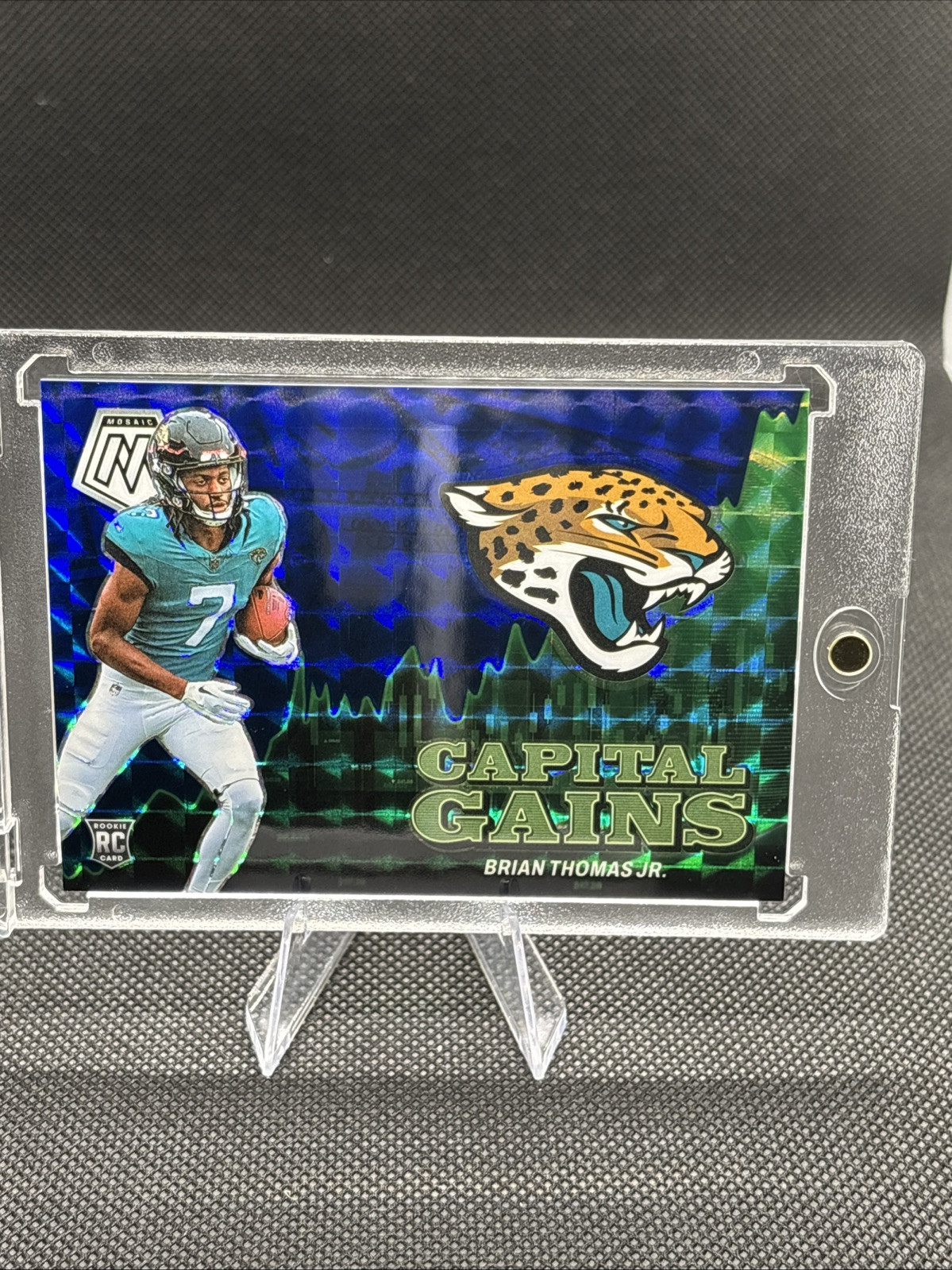 2024 Mosaic Football Brian Thomas Jr. Capital Gains Blue Mosaic Prizm Rookie /99