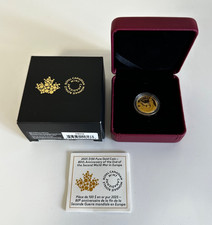 2025 1/4 oz Maple Leaf Gold Proof Coin 80th Anniversary end of WW2 Coin