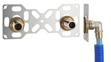 Kit complet de fixation FIXSYSTEM double pour robinet mural entraxe 150mm