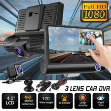 4" Touch Screen Dash Cam 1080P Dual Lens Car DVR Recorder Front and Rear Camera