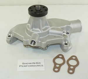 SBC Small Block Chevy Aluminum High Volume Short Water Pump Satin 283 327 350 SBC Small Block Chevy Aluminum High Volume Short Water Pump Satin 283 327 350
