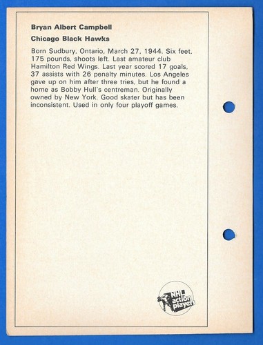 1971-72 COLUMBIAN & TORONTO SUN NHL ACTION PLAYERS HOCKEY PHOTO 1-166 SEE LIST - Picture 107 of 275