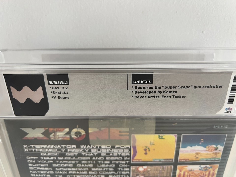XZone (SNES, Super NES) WATA 9.2 A+ New Sealed Graded CGC VGA 1st