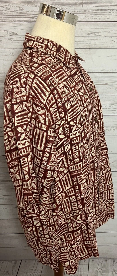 Woolrich Men's Burgundy Printed Short Sleeve Button Up Shirt Size M - Image 3 of 4