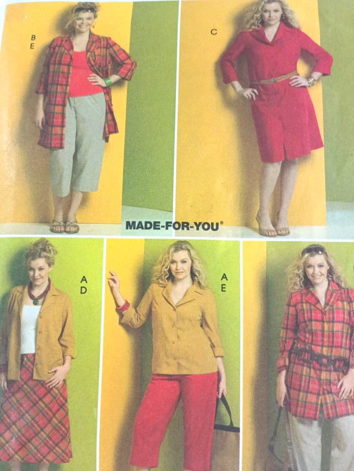 McCall's M5437 Sewing Pattern Women's Shirt Dress Skirt Size 18W-24W - Image 3 of 3